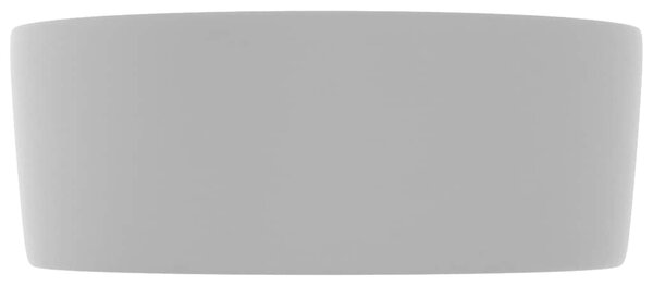 Luxusní umyvadlo kulaté matné světle šedé 40 x 15 cm keramické 147015