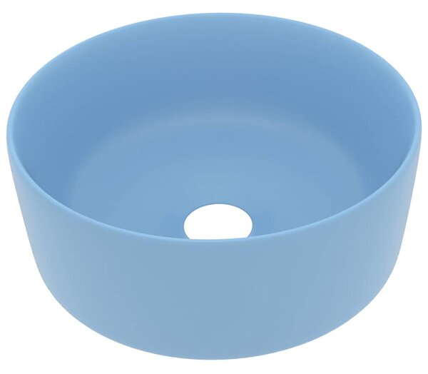 Luxusní umyvadlo kulaté matné světle modré 40 x 15 cm keramické 147011