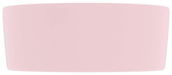 Luxusní umyvadlo kulaté matné růžové 40 x 15 cm keramické 147010
