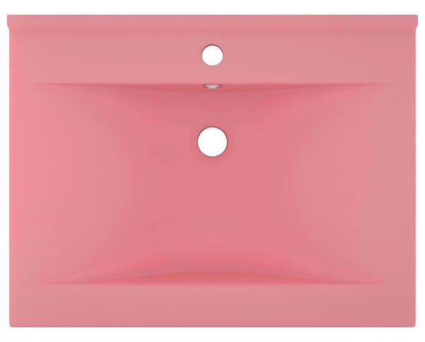 Luxusní umyvadlo otvor na baterii matné růžové 60x46cm keramika 147021