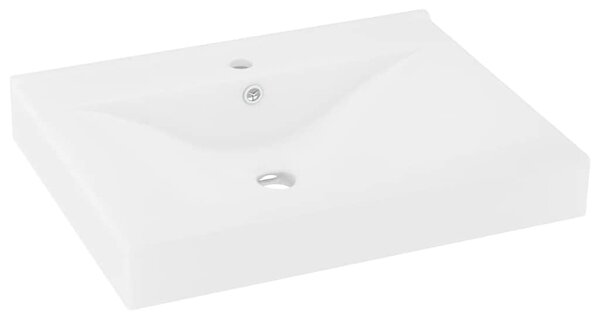 Luxusní umyvadlo otvor na baterii matné bílé 60x46 cm keramika 147020