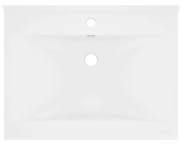 Luxusní umyvadlo otvor na baterii matné bílé 60x46 cm keramika 147020