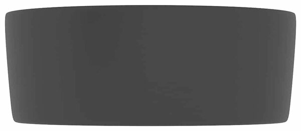 Luxusní umyvadlo kulaté matné černé 40 x 15 cm keramické 147019