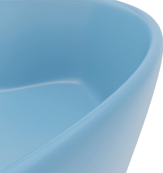 Luxusní umyvadlo přepad matné světle modré 36 x 13 cm keramické 147033