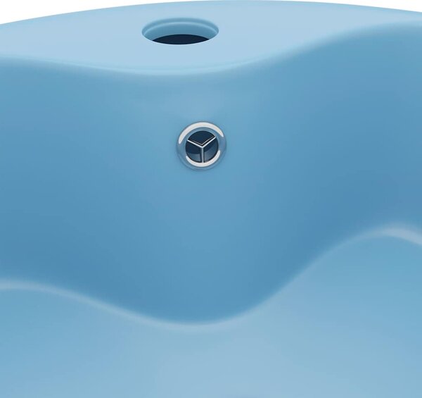 Luxusní umyvadlo přepad matné světle modré 36 x 13 cm keramické 147033