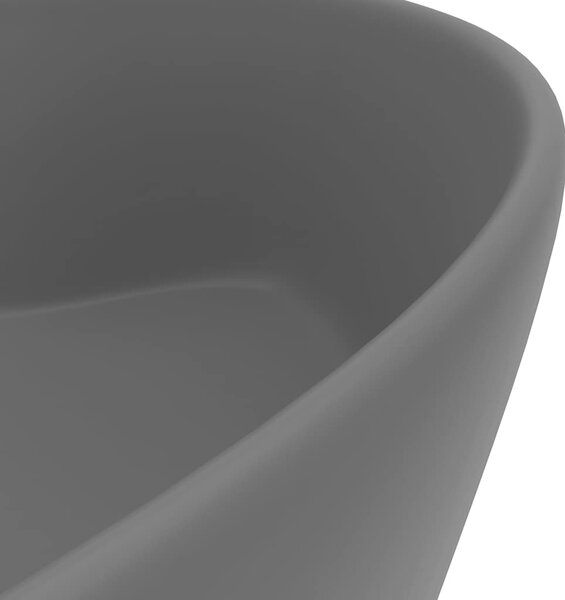 Luxusní umyvadlo přepad matné tmavě šedé 36 x 13 cm keramické 147038