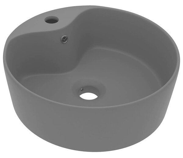 Luxusní umyvadlo přepad matné tmavě šedé 36 x 13 cm keramické 147038