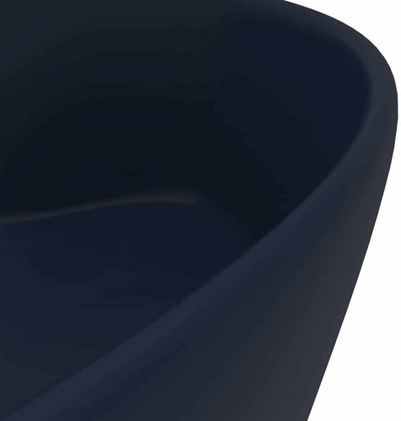 Luxusní umyvadlo přepad matné tmavě modré 36 x 13 cm keramické 147034