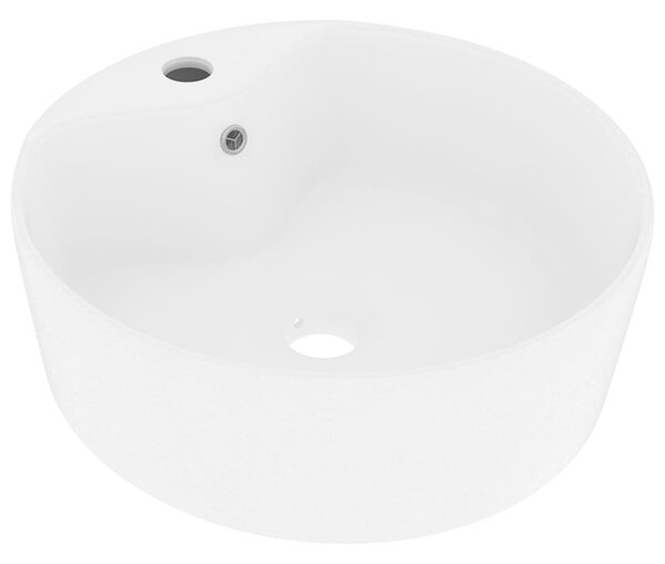 Luxusní umyvadlo s přepadem matné bílé 36 x 13 cm keramické 147031