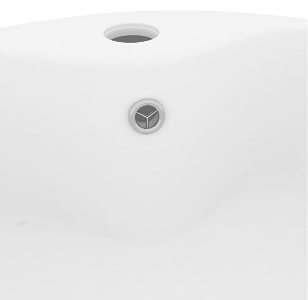 Luxusní umyvadlo s přepadem matné bílé 36 x 13 cm keramické 147031