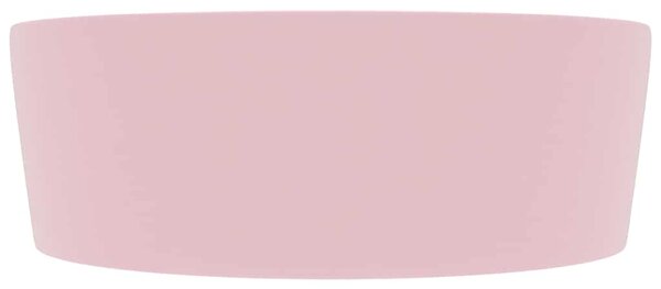 Luxusní umyvadlo s přepadem matné růžové 36 x 13 cm keramické 147032
