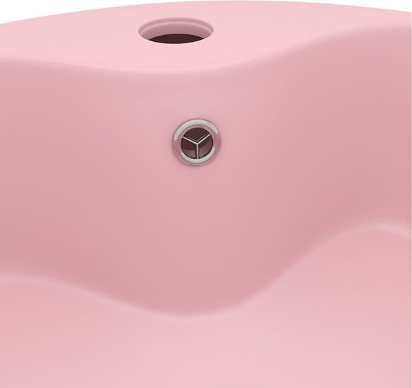 Luxusní umyvadlo s přepadem matné růžové 36 x 13 cm keramické 147032