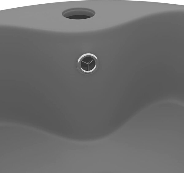 Luxusní umyvadlo přepad matné tmavě šedé 36 x 13 cm keramické 147038