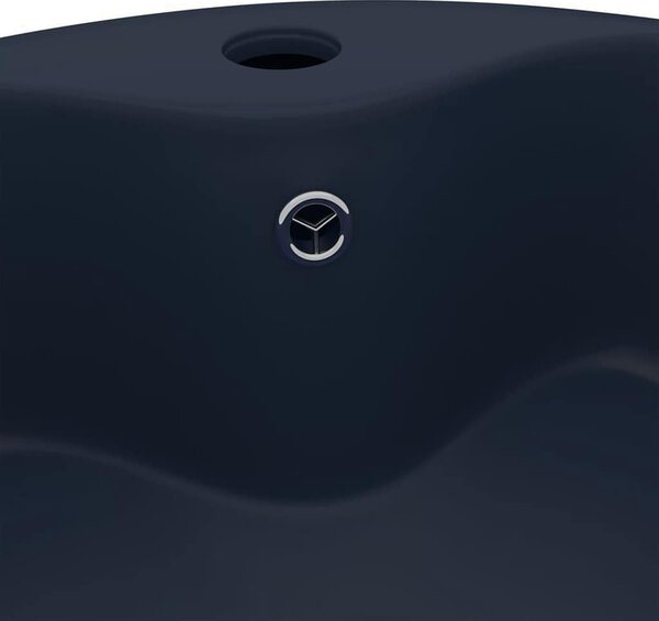 Luxusní umyvadlo přepad matné tmavě modré 36 x 13 cm keramické 147034