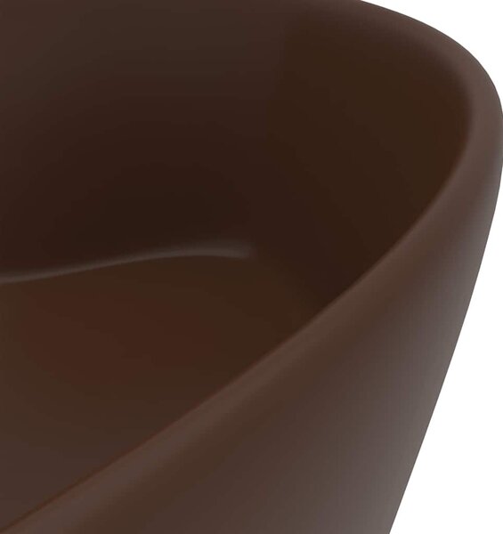 Luxusní umyvadlo přepad matné tmavě hnědé 36 x 13 cm keramické 147039