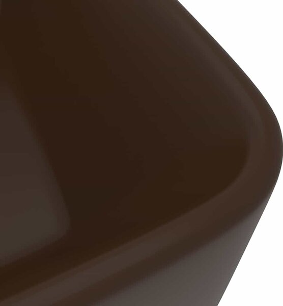 Luxusní umyvadlo matné tmavě hnědé 41 x 30 x 12 cm keramické 147050