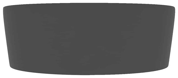Luxusní umyvadlo s přepadem matné černé 36 x 13 cm keramické 147041