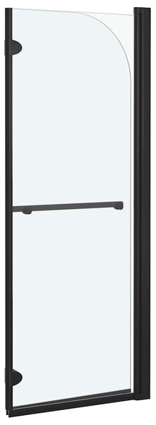 Skládací sprchový kout se 2 panely ESG 95 x 140 cm černý 147193