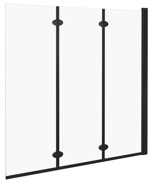Skládací sprchový kout se 3 panely ESG 130 x 138 cm černý 147191