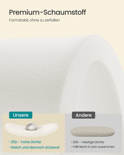 SONGMICS Skládací taburet s úložným prostorem objem 110 l 110 x 38 x 38 cm krémová
