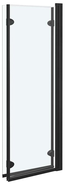 Skládací sprchový kout se 3 panely ESG 130 x 138 cm černý 147191