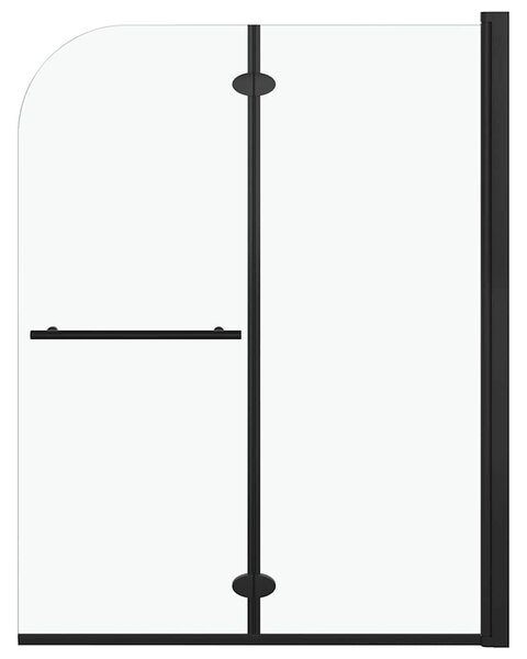 Skládací sprchový kout se 2 panely ESG 95 x 140 cm černý 147193