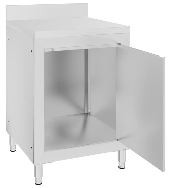 Gastro pracovní stůl se skříňkou 60 x 60 x 96 cm nerezová ocel 147229