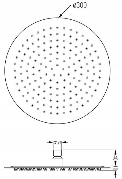 Mexen KAI, podomítkové rameno 40cm + sprchová hlavice 30cm, chrom, 79230-00 + 79211-00
