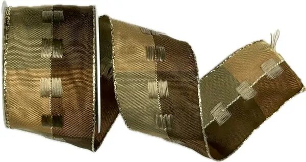 Stuha vánoční CELEBRATION BROWN 40mm x 2m (15,-Kč/m)