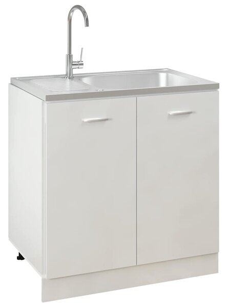 Kuchyňský dřez s odtokem stříbrný 800x500x155 mm nerezová ocel 147232
