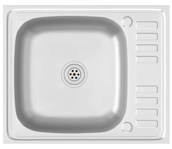 Kuchyňský dřez s odtokem stříbrný 600x500x155 mm nerezová ocel 147230