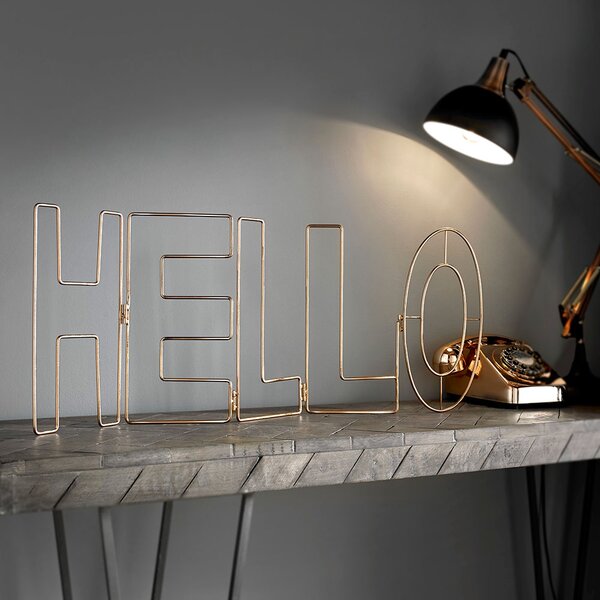Kovová dekorace Rose Gold Hello 104029, Wall Art, Graham Brown
