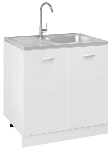 Kuchyňský dřez s odtokem stříbrný 800x600x155 mm nerezová ocel 147233