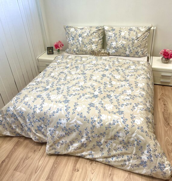 Povlečení bavlněné Maggie blue 200x140cm+90x70cm TiaHome