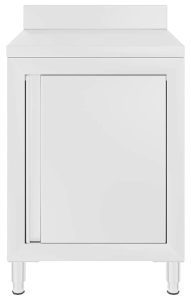 Gastro pracovní stůl se skříňkou 60 x 60 x 96 cm nerezová ocel 147229