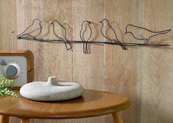 Kovová dekorace Ptáci na drátě 41-221, Birds On A Wire , Wall Art, Graham Brown