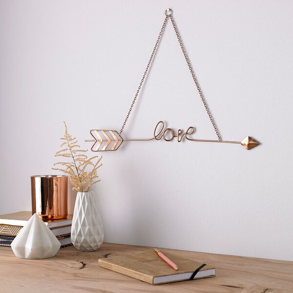 Kovová dekorace Love Story Rose Gold Metal Art 104031, Wall Art, Graham Brown