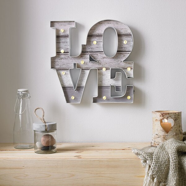 Osvětlená dekorace 100067, Lit Love Metal Art, Wall Art, Graham Brown