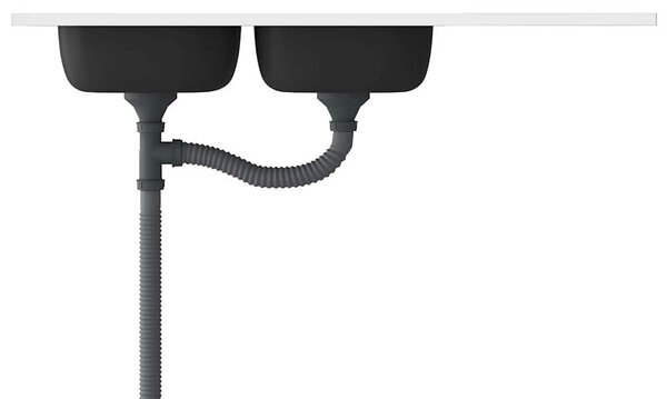 Kuchyňský dvojitý dřez stříbrný 1 200x500x155 mm nerezová ocel 147238