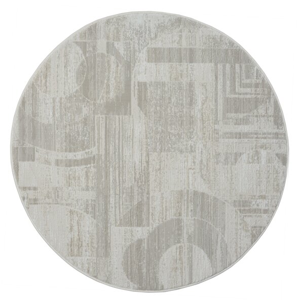 My Flair, Kusový koberec My Circles CA60022 creme kruh, 120x120 (průměr) kruh, béžová, chodba / předsíň