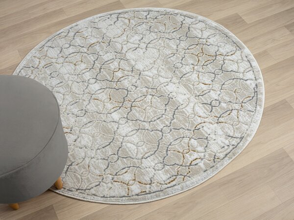 My Flair, Kusový koberec My Floor CA60034 creme kruh, 120x120 (průměr) kruh, šedá, chodba / předsíň