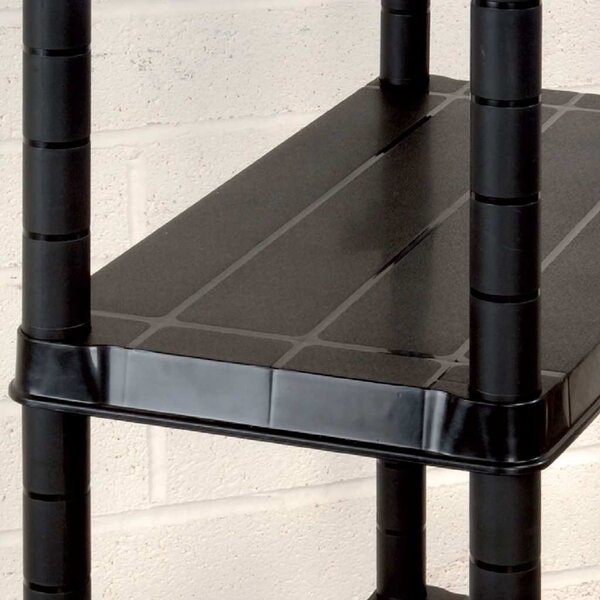 Úložný regál 4patrový černý 61 x 30,5 x 130 cm plast 147683