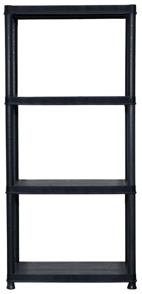 Úložný regál 4patrový černý 61 x 30,5 x 130 cm plast 147683