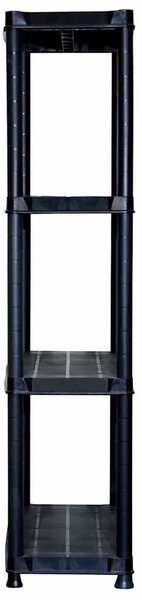 Úložný regál 4patrový černý 61 x 30,5 x 130 cm plast 147683