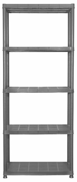 Úložný regál 5patrový černý 71 x 38 x 170 cm plast 147684