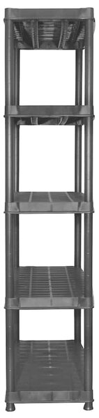 Úložný regál 5patrový černý 274,5 x 45,7 x 185 cm plast 3059858