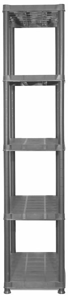Úložný regál 5patrový černý 71 x 38 x 170 cm plast 147684