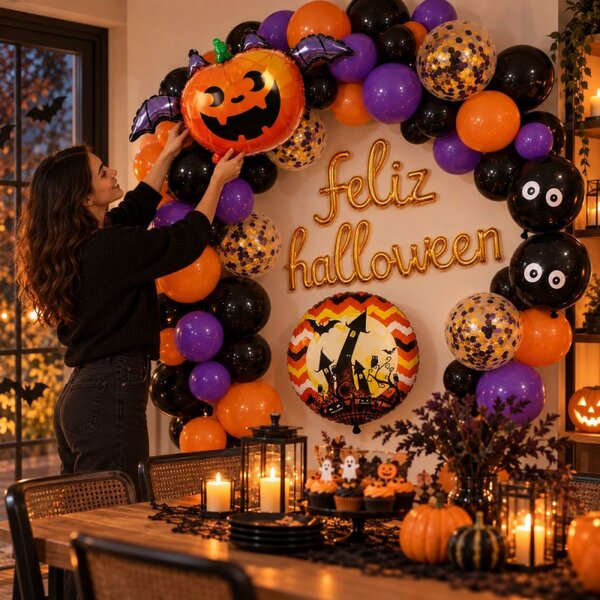 Halloween dekorace sada 60ks SPRINGOS HA5217 vícebarevná