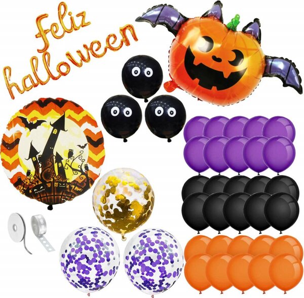 Halloween dekorace sada 60ks SPRINGOS HA5217 vícebarevná