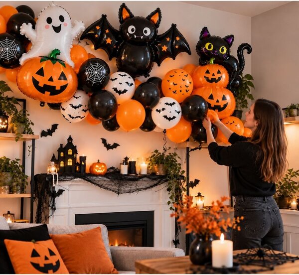 Halloween dekorace sada balónků 15ks SPRINGOS HA5215 vícebarevná
